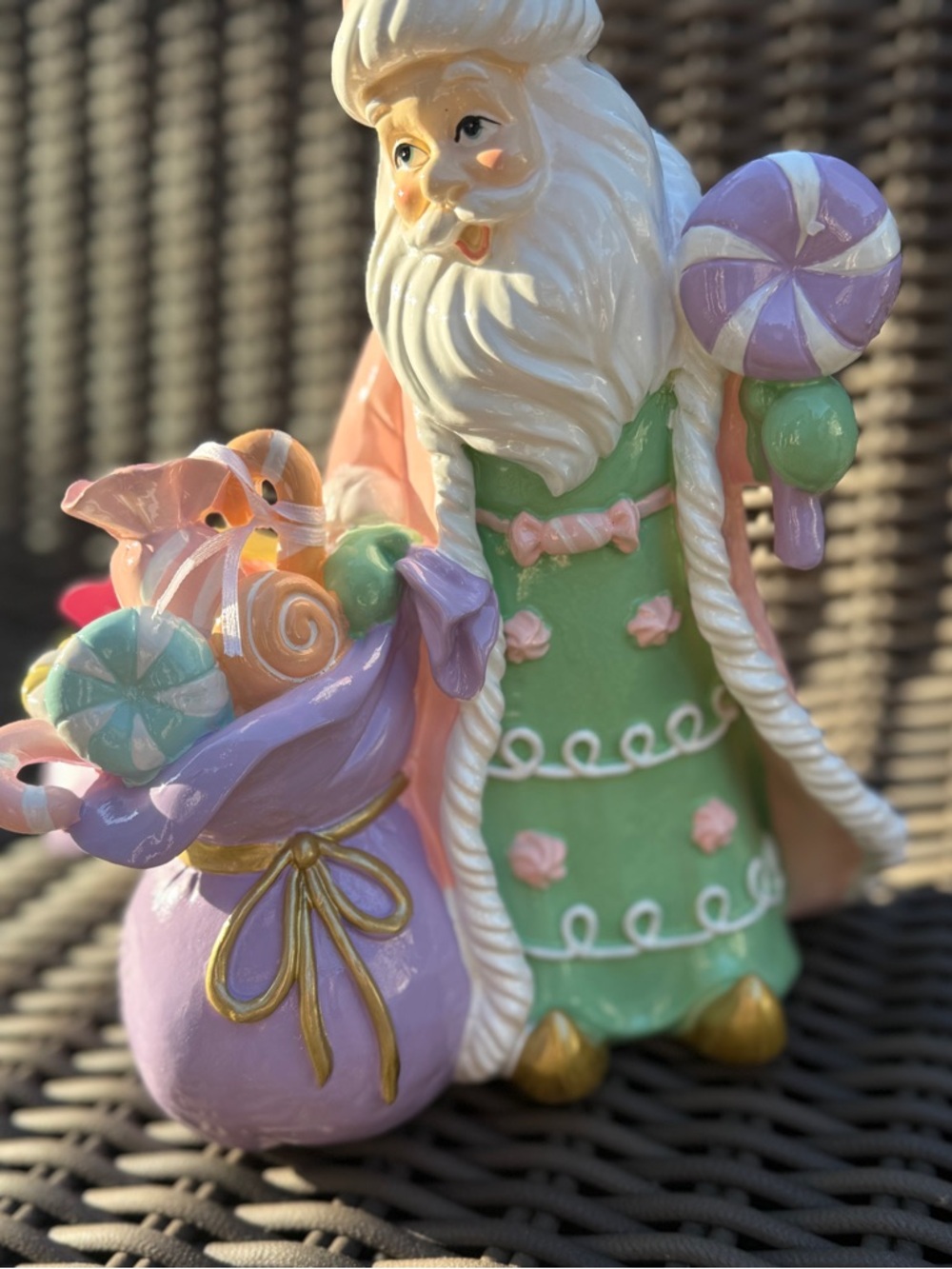 Pastel Candy Santa Figurine - NWT - Picture 3 of 16